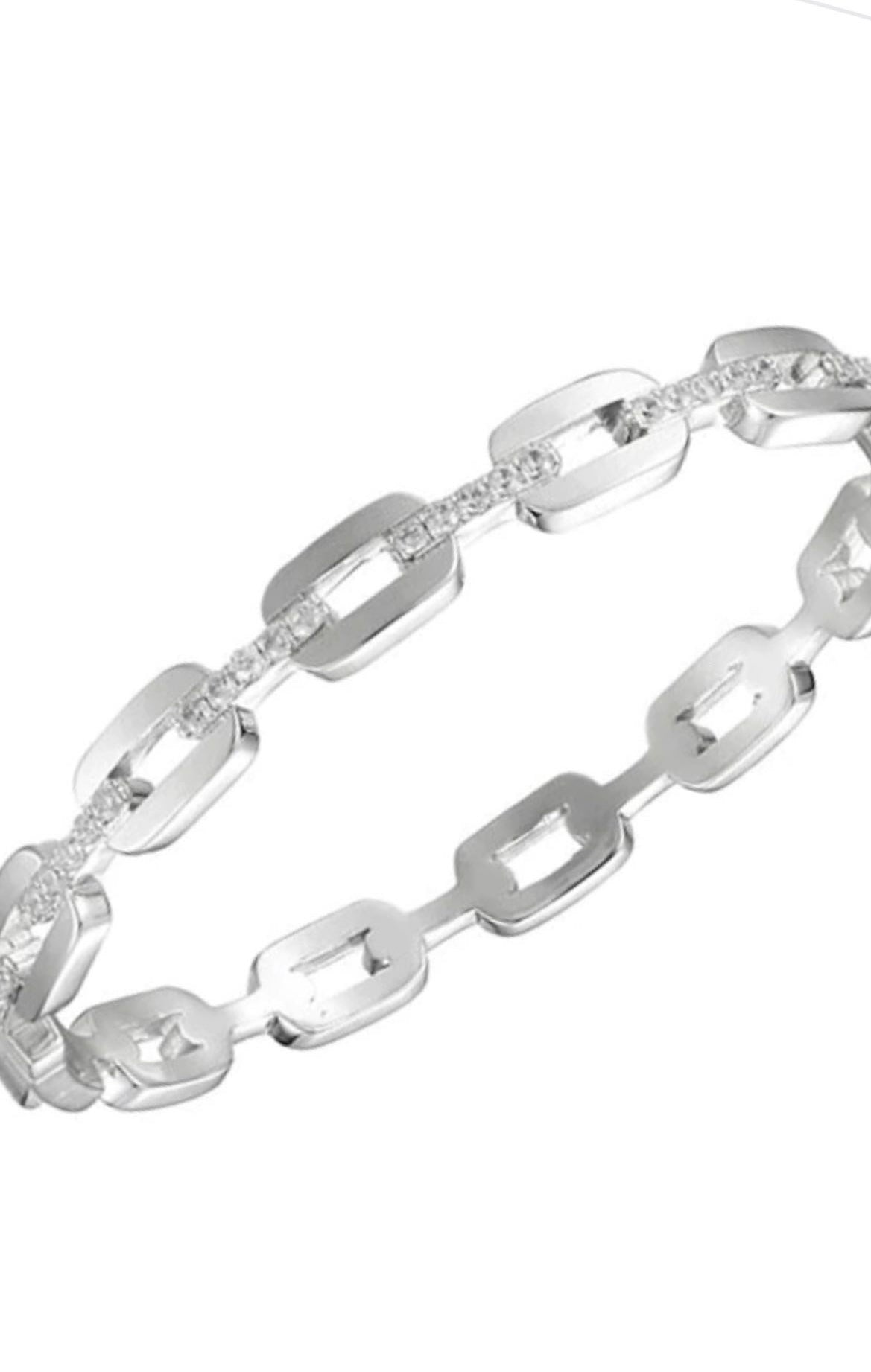 Fantasies, Link Gold & SilverDiamond Bangles (cz)