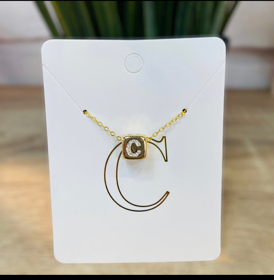 Box Initial Necklaces